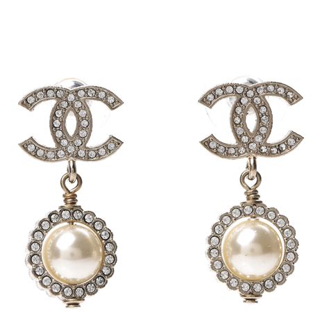 chanel earrings pearl and diamond|chanel earrings outlet.